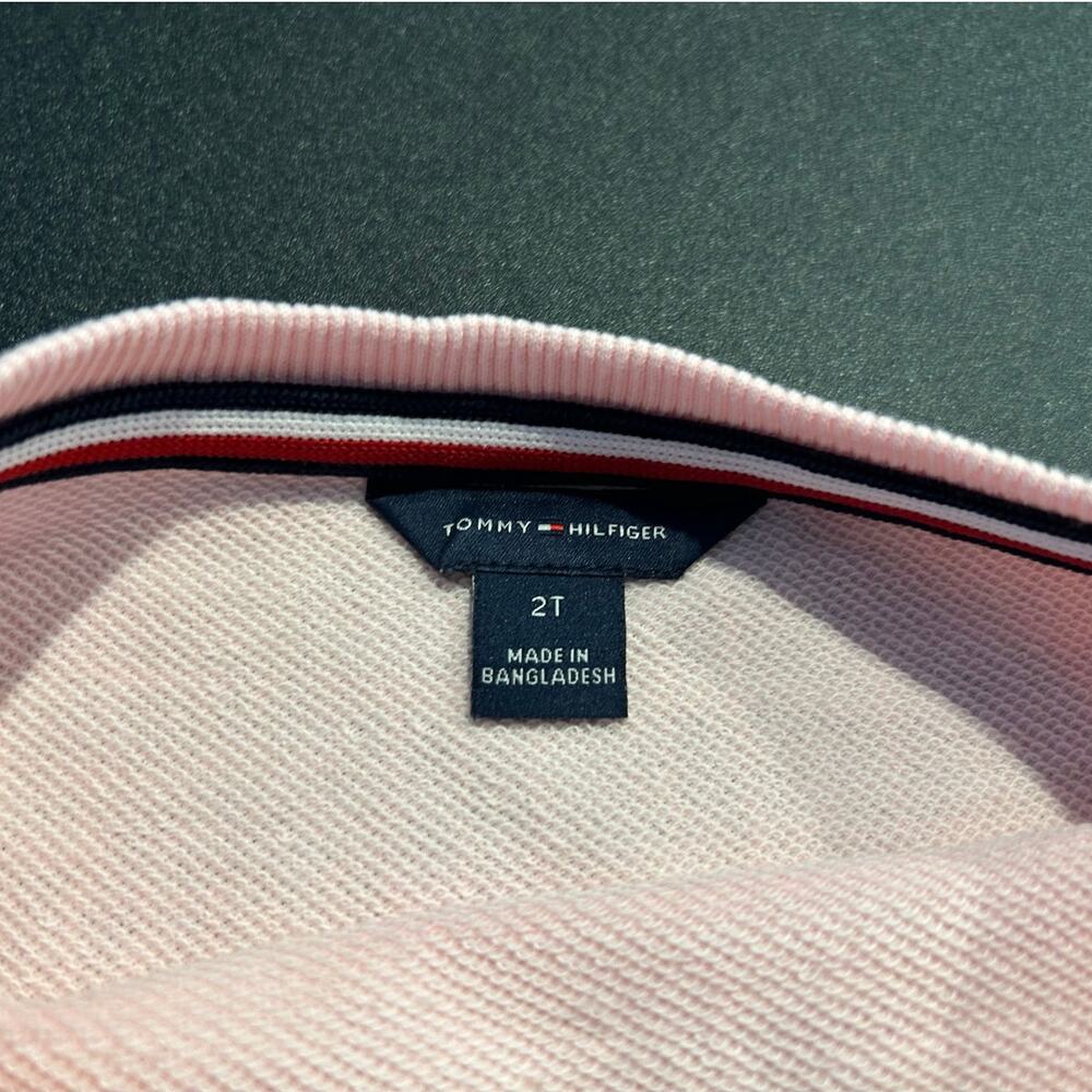 Tommy Hilfiger Logo Crewneck Sweatshirt, Pink, Toddler Girl 2T - Picture 4 of 6